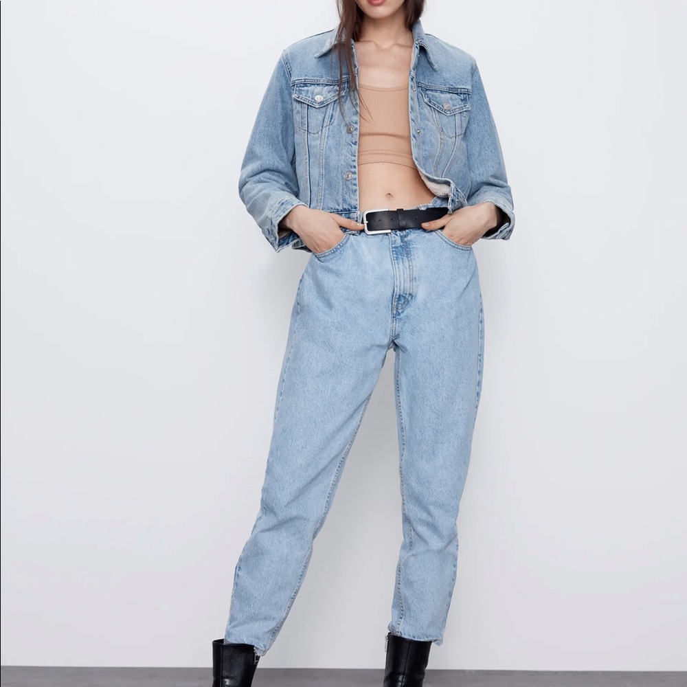 New Zara VTG Style Heavy Crop Denim Jacket
